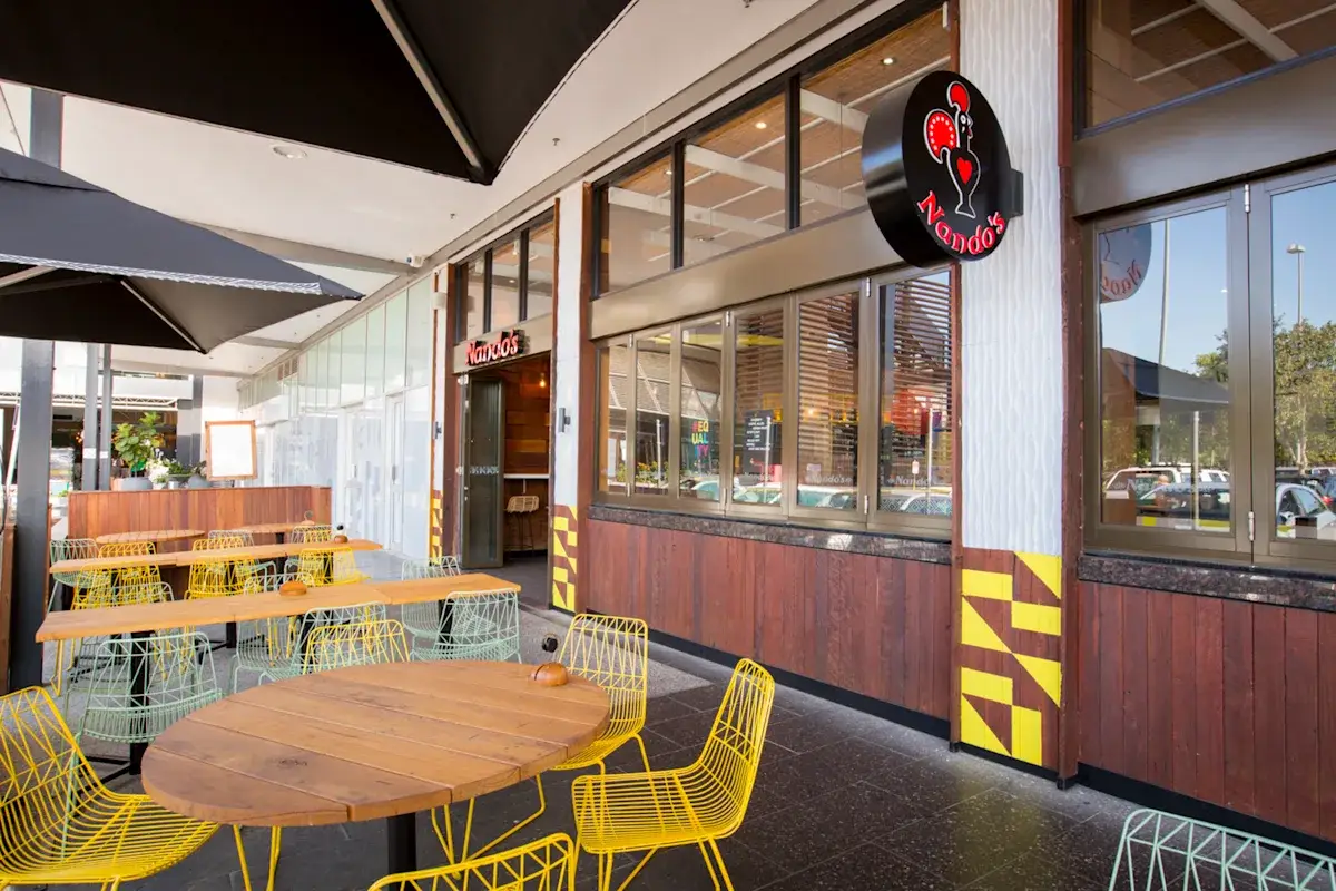 Outdoor dining at a Nando's restaurant premises